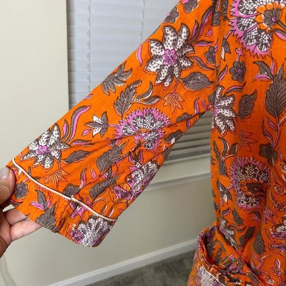 Robe light weight cotton vibrant orange feminine - Picture 3 of 5